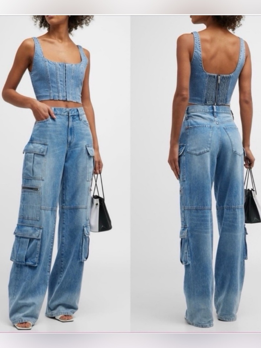 Alice + Olivia Cay Cargo Jeans Sz25